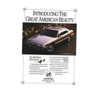 1991 Buick Park Avenue Luxury Car 1990s  Vintage Print Ad